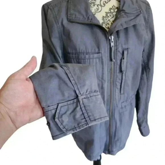 Madewell Fleet Jacket Dusty Blue Light Zipper Long Sleeves Women's size Medium - Picture 8 of 16